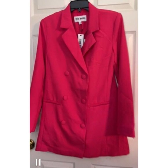 Steve Madden Reagan Dress Hot Pink Jacket Buttons - Picture 4 of 4
